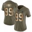 Nike Carolina Panthers #99 Kawann Short Olive/Gold Womens Stitched NFL Limited 2017 Salute to Service Jersey