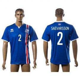 Iceland #2 Saevarsson Home Soccer Country Jersey