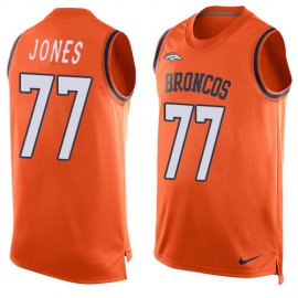 Nike Denver Broncos #77 Sam Jones Orange Team Color Mens Stitched NFL Limited Tank Top Jersey