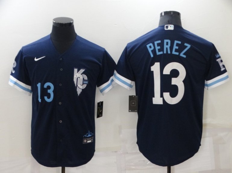 Royals 13 Salvador Perez Navy Nike 2022 City Connect Cool Base Jerseys Royals 13 Salvador Perez Navy Nike 2022 City Connect Cool Base Jerseys