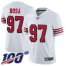 Nike San Francisco 49ers #97 Nick Bosa White Rush Youth Stitched NFL Limited 100th Season Jersey