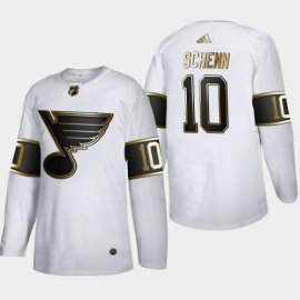 St. Louis Blues #10 Brayden Schenn Mens Adidas White Golden Edition Limited Stitched NHL Jersey