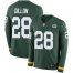 Nike Green Bay Packers #28 AJ Dillon Green Team Color Mens Stitched NFL Limited Therma Long Sleeve Jersey