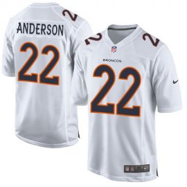 Nike Denver Broncos #22 C.J. Anderson White Mens Stitched NFL Game Event Jersey