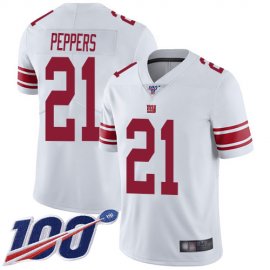 Nike New York Giants #21 Jabrill Peppers White Mens Stitched NFL 100th Season Vapor Limited Jersey