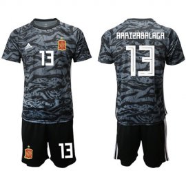 Spain #13 Arrizabalaga Black Goalkeeper Soccer Country Jersey