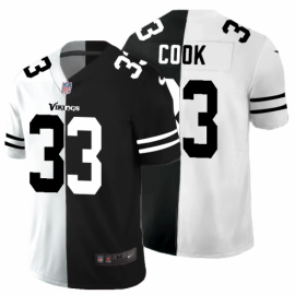 Minnesota Minnesota Vikings #33 Dalvin Cook Mens Black V White Peace Split Nike Vapor Untouchable Limited NFL Jersey