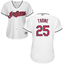 Cleveland Indians #25 Jim Thome White Home Womens Stitched MLB Jersey