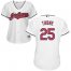 Cleveland Indians #25 Jim Thome White Home Womens Stitched MLB Jersey