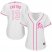 Miami Marlins #13 Starlin Castro White/Pink Fashion Womens Stitched MLB Jersey