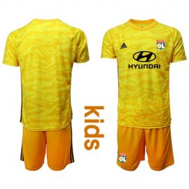 Lyon Blank Yellow Goalkeeper Kid Soccer Club Jersey