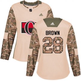 Adidas Ottawa Senators #28 Connor Brown Camo Authentic 2017 Veterans Day Womens Stitched NHL Jersey