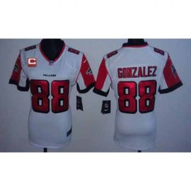 Nike Atlanta Falcons #88 Tony Gonzalez White With C Patch Womens Stitched NFL Elite Jersey