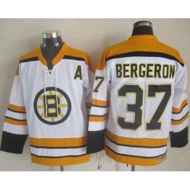 Boston Bruins #37 Patrice Bergeron White CCM Throwback Stitched NHL Jersey