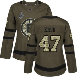 Adidas Boston Bruins #47 Torey Krug Green Salute to Service Stanley Cup Final Bound Womens Stitched NHL Jersey