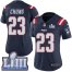 Nike New England Patriots #23 Patrick Chung Navy Blue Super Bowl LIII Bound Womens Stitched NFL Limited Rush Jersey