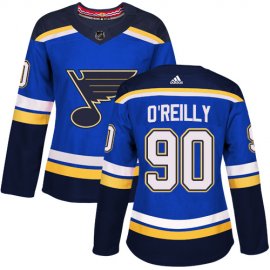 Adidas St. Louis Blues #90 Ryan OReilly Blue Home Authentic Womens Stitched NHL Jersey