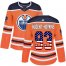 Adidas Edmonton Oilers #93 Ryan Nugent-Hopkins Orange Home Authentic USA Flag Womens Stitched NHL Jersey