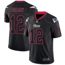 Nike New England Patriots #12 Tom Brady Lights Out Black Mens Stitched NFL Limited Rush Jersey