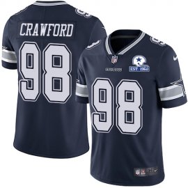 Nike Dallas Cowboys #98 Tyrone Crawford Navy Blue Team Color Mens Stitched With Established In 1960 Patch NFL Vapor Untouchable Limited Jersey