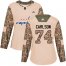 Adidas Washington Capitals #74 John Carlson Camo Authentic 2017 Veterans Day Womens Stitched NHL Jersey