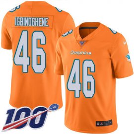 Nike Miami Dolphins #46 Noah Igbinoghene Orange Mens Stitched NFL Limited Rush 100th Season Jersey