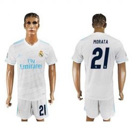 Real Madrid #21 Morata White Home Soccer Club Jersey
