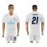 Real Madrid #21 Morata White Home Soccer Club Jersey