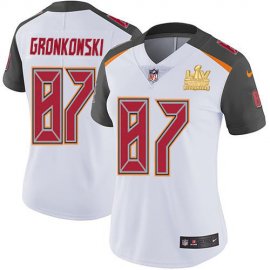 Nike Tampa Bay Buccaneers #87 Rob Gronkowski White Womens Super Bowl LV Champions Patch Stitched NFL Vapor Untouchable Limited Jersey