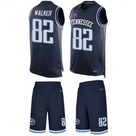 Nike Tennessee Titans #82 Delanie Walker Navy Blue Team Color Mens Stitched NFL Limited Tank Top Suit Jersey