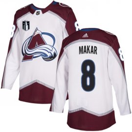 Adidas Colorado Avalanche #8 Cale Makar White 2022 Stanley Cup Final Patch Road Authentic Stitched NHL Jersey Mens
