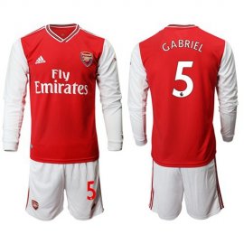 Arsenal #5 Gabriel Red Home Long Sleeves Soccer Club Jersey