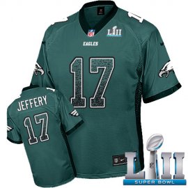 Nike Philadelphia Eagles #17 Alshon Jeffery Midnight Green Team Color Super Bowl LII Mens Stitched NFL Elite Drift Fashion Jersey