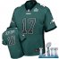 Nike Philadelphia Eagles #17 Alshon Jeffery Midnight Green Team Color Super Bowl LII Mens Stitched NFL Elite Drift Fashion Jersey