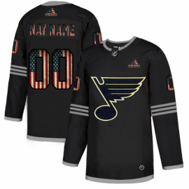 St. Louis Blues Custom Adidas Mens Black USA Flag Limited NHL Jersey