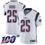 Nike New England Patriots #25 Terrence Brooks White Mens Stitched NFL 100th Season Vapor Limited Jersey