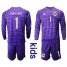 Argentina #1 Caballero Purple Long Sleeves Goalkeeper Kid Soccer Country Jersey