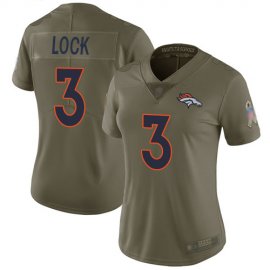 Nike Denver Broncos #3 Drew Lock Olive Womens Stitched NFL Limited 2017 Salute to Service Jersey