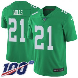 Nike Philadelphia Eagles #21 Jalen Mills Green Mens Stitched NFL Limited Rush 100th Season Jersey