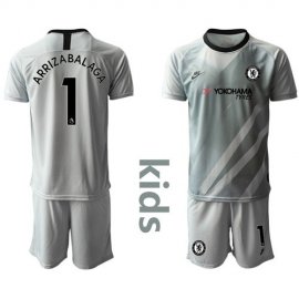Chelsea #1 Arrizabalaga Grey Goalkeeper Kid Soccer Club Jersey