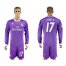 Real Madrid #17 Lucas.V Away Long Sleeves Soccer Club Jersey