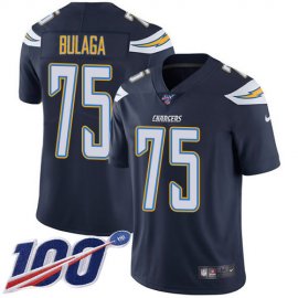 Nike Los Angeles Chargers #75 Bryan Bulaga Navy Blue Team Color Mens Stitched NFL 100th Season Vapor Untouchable Limited Jersey