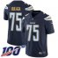 Nike Los Angeles Chargers #75 Bryan Bulaga Navy Blue Team Color Mens Stitched NFL 100th Season Vapor Untouchable Limited Jersey