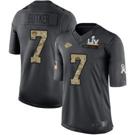 Nike Kansas City Chiefs #7 Harrison Butker Black Mens Super Bowl LV Bound Stitched NFL Limited 2016 Salute to Service Jersey