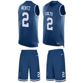 Indianapolis Colts #2 Carson Wentz Royal Blue Team Color Mens Stitched NFL Limited Tank Top Suit Jersey