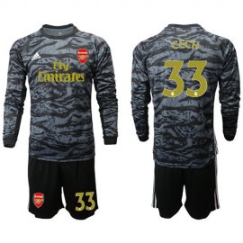 Arsenal #33 Cech Black Long Sleeves Goalkeeper Soccer Country Jersey