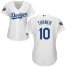 Los Angeles Dodgers #10 Justin Turner White Home 2018 World Series Womens Stitched MLB Jersey