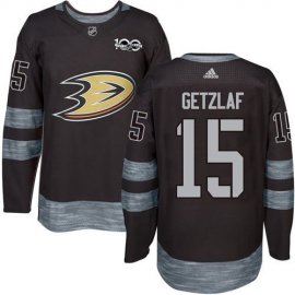 Adidas Anaheim Ducks #15 Ryan Getzlaf Black 1917-2017 100th Anniversary Stitched NHL Jersey