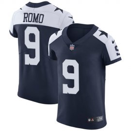 Nike Dallas Cowboys #9 Tony Romo Navy Blue Thanksgiving Mens Stitched NFL Vapor Untouchable Throwback Elite Jersey