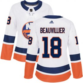 Adidas New York Islanders #18 Anthony Beauvillier White Road Authentic Womens Stitched NHL Jersey